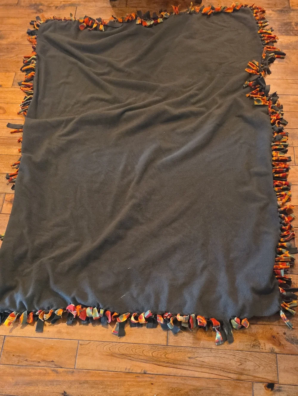 Handmade Fleece Tie Blanket Teapots Fall Autumn Colors 69x49